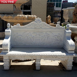 Tay Chạm Khắc Đá Tự Nhiên Vườn Ngoài Trời Tượng Thiên Nga Trắng Ghế Dài Bằng Đá Cẩm Thạch - Product Image 3