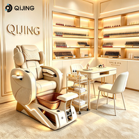 Fauteuil de pédicure de luxe pour spa avec drainage automatique et système de jets sans tuyauterie, fonction brume pour usage en salon
