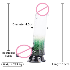 Großhandel TPR Big Crystal <span class=keywords><strong>Dildo</strong></span> Farbverlauf Farbe Realistischer Sex Männlicher <span class=keywords><strong>Dildo</strong></span> Glas Kristall Dildos - Product Image 2