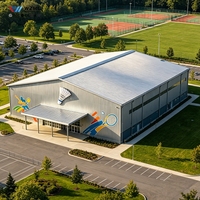 Edificio Económico de Estructura de Acero Transparente con Color Personalizado para Gimnasio Comercial Interior