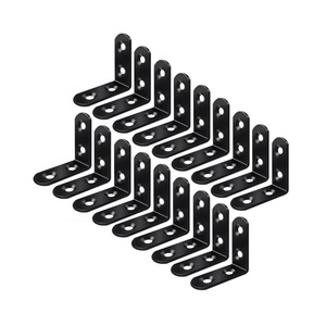 Support d'angle à 90 degrés Support en L en acier inoxydable pour étagères Petit support à angle droit noir pour meubles - Product Image 1