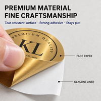 Étiquettes autocollantes personnalisées en papier doré brossé, écologiques, imperméables, découpées à la forme pour l'emballage de parfums et de soins de la peau, pour la marque