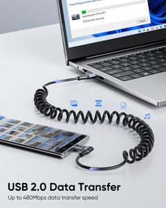 Câble de charge rapide SUNGUY Type-C 18W, câble USB rétractable pour téléphone portable, batterie externe et utilisation en voiture - Product Image 4