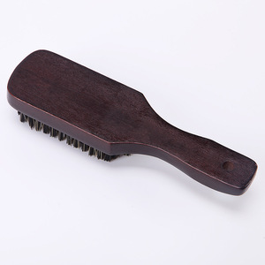 Brosse en bois massif à poils en nylon, petite forme carrée, pour l'entretien et le lissage de la barbe - Product Image 5