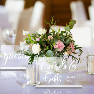 Transparent Acrylic Modern Wedding <b>Table</b> <b>Number</b> Plate 20cm*10cm Customizable Color Shape DIY Birthday Party Home Decoration Seat - Product Image 3