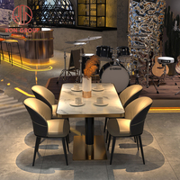 Ensemble table et chaises de restaurant en cuir moderne de Foshan pour café, salon de thé, hôtel, vente en gros de meubles