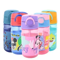 Borraccia per bambini da 350ml borraccia in plastica per bambini senza BPA con cannuccia e corda con logo personalizzato