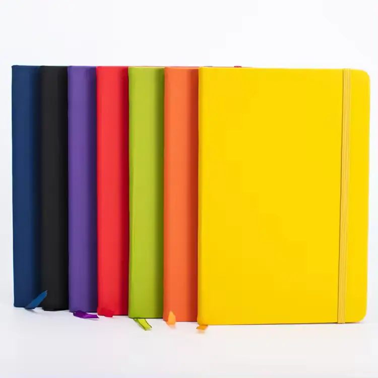 Penjualan laris Notebook Diary jurnal kustom Sekolah kulit Pu A5 dengan Band elastis untuk siswa