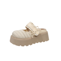 Ciabatte da donna traspiranti alla moda, tomaia in PU, plateau spesso in plastica, suola morbida antiscivolo, per interni ed esterni.