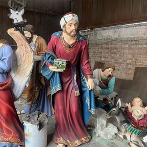 Decoración de Iglesia, Figura de Nacimiento de Cristo de Tamaño Real en Fibra de Vidrio, Escultura Religiosa, Set de Natividad FR-FSS10312 - Product Image 6