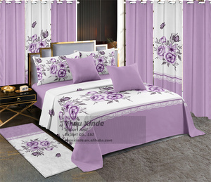 Nhà Máy Bán Khăn Trải Giường Đặt Sang Trọng Hiện Đại 13Pcs Được Trang Bị Tấm Bộ Đồ Giường Phòng Ngủ Đặt Với Phù Hợp Với Rèm Cửa Thảm Vua Kích Thước - Product Image 5
