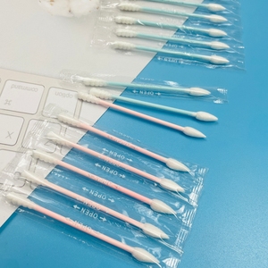 Cotons-tiges Q-Tips rose vert emballés individuellement pour l'application du rouge à lèvres Eyeliner Ombre à paupières Petit écouvillon - Product Image 5