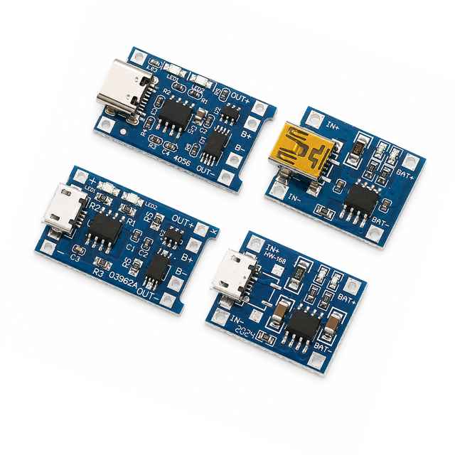 TP4056 Lithium Battery Charger Module 5V 1A Type-C/Micro-USB 18650 Li-ion Charging Board With Overcharge Protection