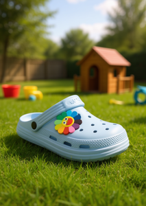 Sandali Zoccoli per Bambini con Spille Animate, Misura 22, Viola, Suola Esterna in EVA, Punta Rotonda, Tomaia in Plastica - Product Image 2