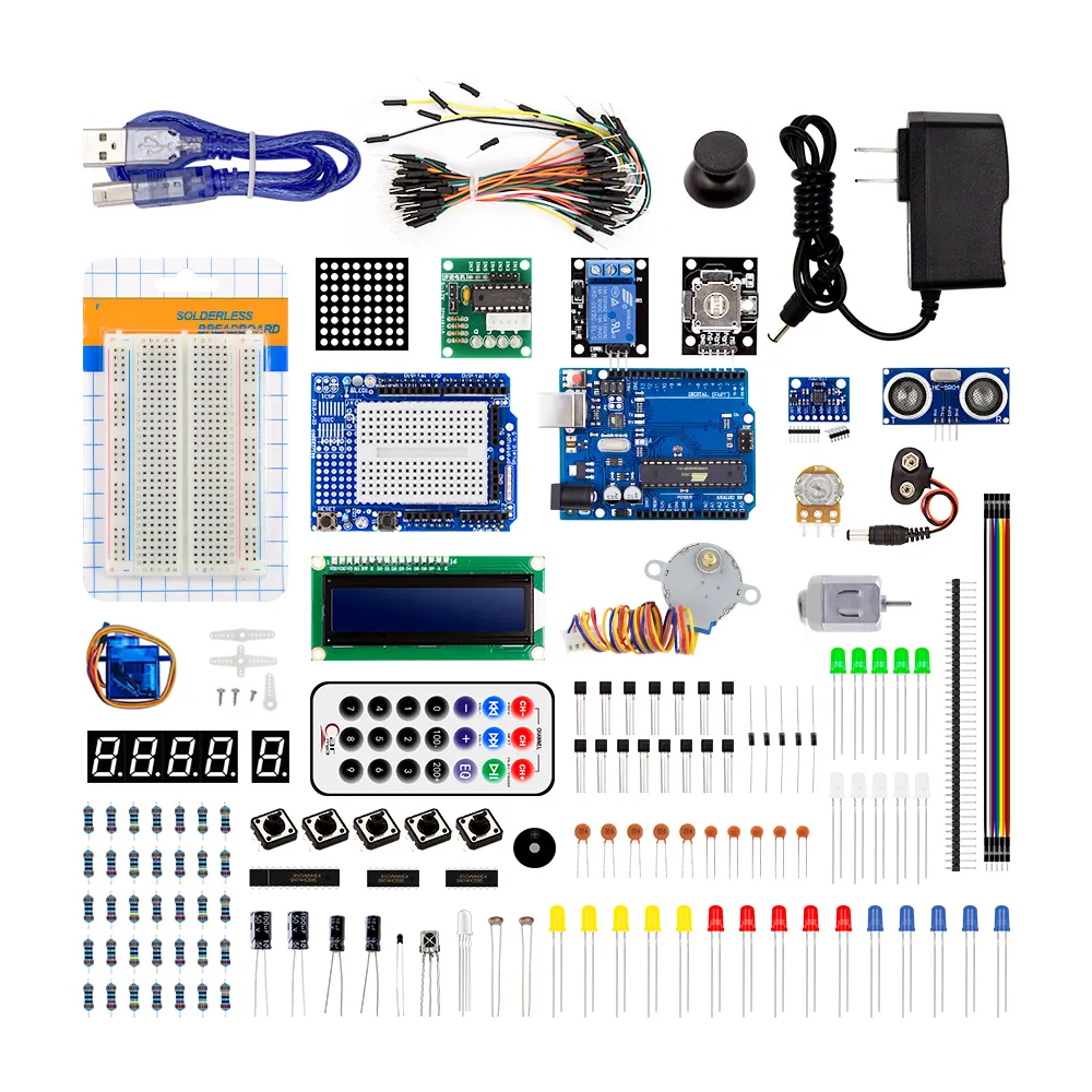 Kit de démarrage DIY avec boîte de vente au détail pour l'école Kit de programmation pour enfants jouets éducatifs compatibles avec Arduino IDE