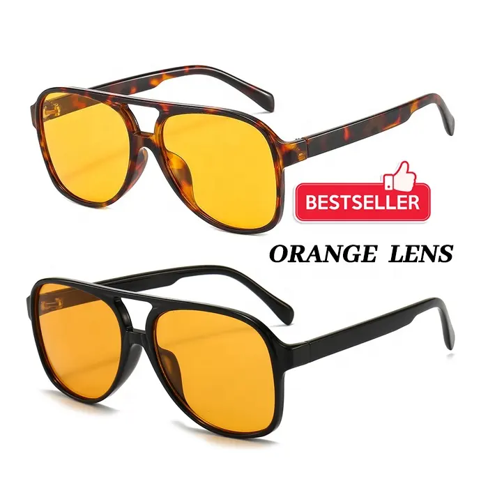 Bestsellers China Fabriek Groothandel Gafas De Sol Para Mujer Classic Aviation Oversized Oranje Zonnebril Voor Dames Vrouwen