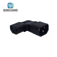 Cordon d'alimentation CA noir 10A 15A 220V 1,0M, adaptateur convertisseur de prise IEC mâle à femelle à angle gauche, connecteur C14 vers C13