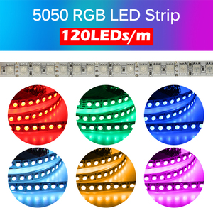 Tira de <span class=keywords><strong>LED</strong></span> RGB 5050 de 12V/24V, 60 <span class=keywords><strong>LED</strong></span>/m, 120 <span class=keywords><strong>LED</strong></span>/m, 5M, IP65, Impermeable, Flexible, Luz Blanca Cálida, SMD 5050 - Product Image 5