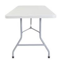 Table pliante rectangulaire en plastique de 6 pieds avec plateau stable en HDPE et pieds robustes, table pliante de 6 pieds pour l'extérieur