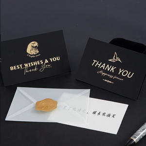 Carta di auguri lamina di oro laminata nera opaca personalizzata unica stampa a caldo carta di ringraziamento con busta di carta Kraft - Product Image 4