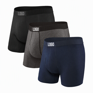 Calzoncillos bóxer para hombre con logotipo personalizado, bolsa 3D, longitud media, paquete de 3, venta al por mayor - Product Image 1