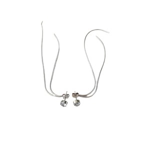 Boucles d'oreilles pendantes de luxe léger européennes et américaines, longues, haut de gamme, en zircon, pour l'été, style niche, simples et polyvalentes - Product Image 5