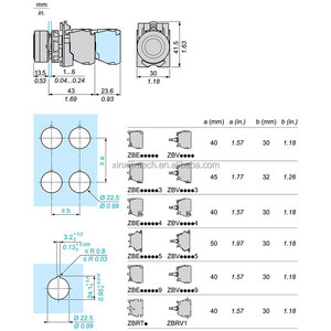 Schnei Der công nghiệp thiết bị điện điều khiển nút màu cam với ánh sáng-Đầu phẳng <span class=keywords><strong>RESET</strong></span>-<span class=keywords><strong>Led</strong></span> ~ 230.240V-1NO + 1NC xb4bw35m5 - Product Image 6
