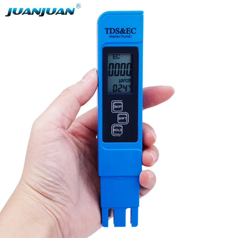 เครื่องทดสอบคุณภาพน้ำการวัด0-9000ppm 3 In1อุณหภูมิ TDS EC Meter สำหรับน้ำดื่ม