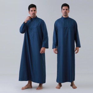 Thobe Qatar Daffah, Abito Tradizionale Musulmano da Uomo a Maniche Lunghe con Colletto Alto per Eid e Preghiera <span class=keywords><strong>del</strong></span> Ramadan - Product Image 2