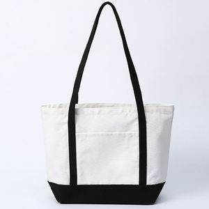 Heavy Duty Cotton Canvas Long Handle Shoulder Strap Tote <b>Bag</b> <b>for</b> <b>Women</b>-Large Beach <b>Lunch</b> Travel Shopping Storage - Product Image 5