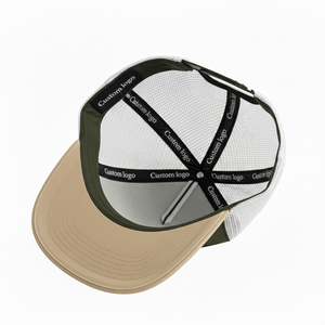 Casquette Trucker en Jean et Maille à 6 Panneaux, Personnalisable, Vert Olive, avec Logo en Coton et PVC, Réglable, pour l'Été et le Sport – Vente en Gros - Product Image 3