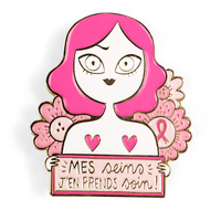 Broche de revers en métal pour la sensibilisation au Cancer du sein, Badge d'aide personnalisé en émail dur