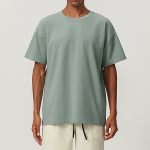 Camiseta deportiva para hombre, Camiseta holgada de algodón para correr informal, <span class=keywords><strong>ropa</strong></span> deportiva para hombre, camiseta de entrenamiento transpirable atlética para gimnasio - Product Image 1