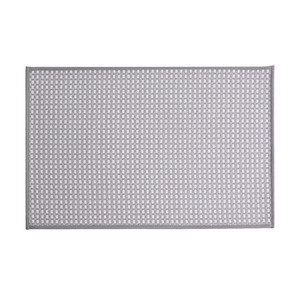 Tapis de bain rectangulaire en chenille tissée, gris, en fibre de polyester, absorbant, antidérapant, séchage rapide, pour la maison et la salle de bain - Product Image 1