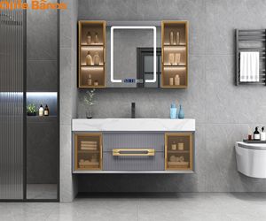 Olife Banos meja rias kamar mandi, furnitur terpasang di dinding kamar mandi modern gaya modern - Product Image 5