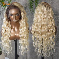 Wig Rambut Manusia Virgin Brazil Raw Brown Water Wave Tanpa Lem 13x4 HD Lace Front Harga Grosir untuk Wanita Kulit Hitam