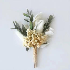 Ramo de Flores Secas Naturales de Rosa y Paniculata, Pequeño Ramo de Flores Secas Preservadas para Decoración de Mesa, Regalo para Bodas y Despedidas de Soltera - Product Image 6