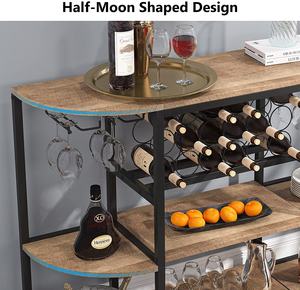 Tavolo portabottiglie con deposito Freestanding piano armadio Bar per liquori e bicchieri - Product Image 3