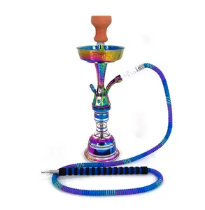 Hot Selling Zinc With Aluminum Alloy Hookah Egypt Shisha Colorful Medium 55cm Arabic Shisha With Case Smoking Set Accessories