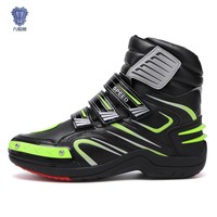 Bottes de Moto Tout-Terrain pour Hommes et Femmes, Chaussures de Moto de Voyage Coupe-Vent