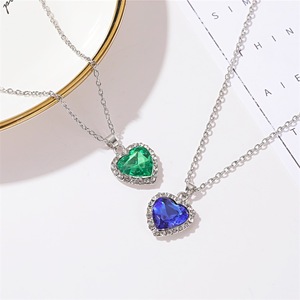 Ocean Collection Jewelry Ocean Blue Green strass Titanic Heart of the Ocean Big Love <span class=keywords><strong>collana</strong></span> a catena con collare a <span class=keywords><strong>cuore</strong></span> in cristallo - Product Image 1