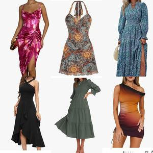 Vestido de Fiesta Ajustado de Algodón con Estampado Playero y Tirantes para Mujer, de Encaje, Hecho en China, OEM, Marcas Mixtas, Liquidación, Stock Shein, ¡Venta Caliente! - Product Image 1