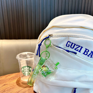 Wholesale Tea Keychain Custom Logo <strong>Bubble</strong> Tea Cup Key Ring with Liquid Beads OEM Cute Milk Tea Bag <strong>Charm</strong> for Promotion Gifts - Product Image 5