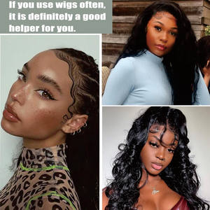 แถบวิกยางยืด2ชิ้นปรับได้สำหรับขอบด้านหน้าไม่ลื่นพร้อมที่จับวิกผมใช้งานกลางแจ้งทุกวันแบบสบายๆ - Product Image 5