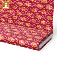 Kain Katun Organik BILU Custom dengan Cetakan Digital Tulip Warna-warni untuk Pakaian
