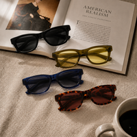 Nouvelle Arrivée Lunettes de Soleil Rétro Unisexe en Acétate Massif Poli avec Monture Épaisse, Protection UV400 et Verres Polarisés pour Usage Quotidien