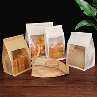 Sac d'emballage en papier de boulangerie personnalisé, sacs en papier Kraft avec fenêtre pour pain Bagel Toast brun boulangerie pain