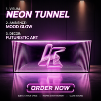 Miroir décoratif mural LED à effet tunnel magique 3D personnalisé, design miroir infini, prix de gros