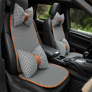 Support lombaire et coussin cervical pour voiture, motif pied-de-poule, forme en U, rembourrage en coton PP, idéal pour une utilisation en voiture - Product Image 4