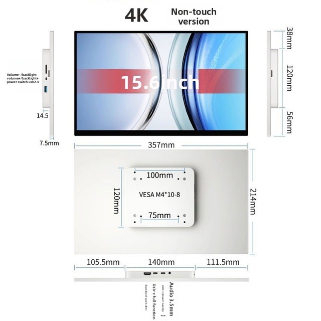 Inch Full HD 4K 3840*2160 Customized Capacitive OLED 100000:1 Screen Industrial Open Frame Embedded Monitor